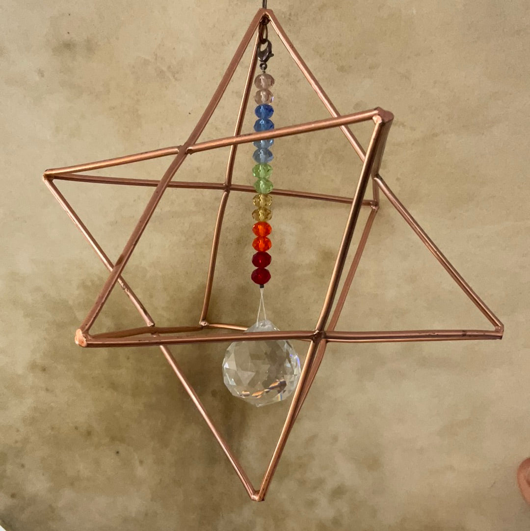 Merkabah de cobre con bola de feng shui